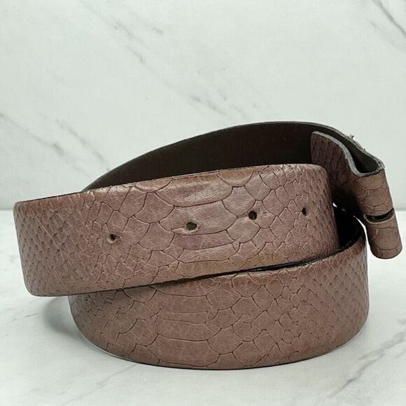 VMP Croc Embossed Genuine Leather Belt Strap Small (S) Made Italy โจ - Picture 4 of 9